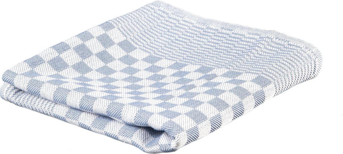 Cosy handdoek, ft 80 x 80 cm, geruit, wit/blauw