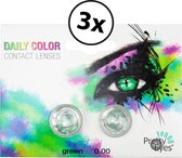 Lentilles de couleur Pretty Eyes vertes - 6 pièces - lentilles journalières -