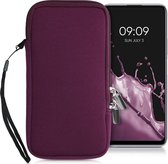 kwmobile Tasje voor smartphones XL - 6,7/6,8" - Insteekhoesje van neopreen in braam - Maat: 17,2 x 8,4 cm