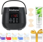 Kindness® Smart-Wax Gratis Ebook, 1000 gram Wax – Complete Wax Ontharen Set – Wax Verwarmer – Wax Heater – Wax Apparaat – Harsapparaat – 500 ml – Zwart