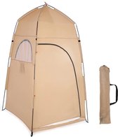 BrightWise® Pop Up Douchetent - Camping douche - Camping toilet – WC tent - Toilettent - Omkleedtent - Volledig opvouwbaar - Waterbestendig - Khaki - 210 x 120 x 120 cm - Inclusief opbergtas