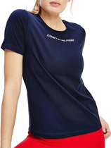 Tommy Hilfiger Regular Sportshirt - Maat M  - Vrouwen - navy - wit - rood