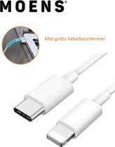 MOENS® 1x lightning kabel naar USB-C  - 1 Meter USB-C met lightning – Geschikt voor Apple producten - Met gratis kabelbeschermer