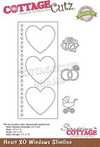 CottageCutz Heart XO Windows Slimline (CCB-091)