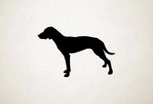 Silhouette hond - Austrian Black And Tan Hound - Oostenrijkse Black And Tan Hound - M - 59x90cm - Zwart - wanddecoratie