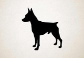 Silhouette hond - Miniature Pinscher - Dwergpinscher - S - 47x45cm - Zwart - wanddecoratie