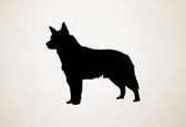 Silhouette hond - Blue Heeler - Blauwe Heeler - L - 75x85cm - Zwart - wanddecoratie