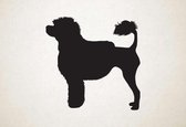 Silhouette hond - Portuguese Water Dog - Portugese Waterhond - XS - 25x25cm - Zwart - wanddecoratie