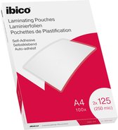 Ibico Zelfklevende Lamineerhoezen - voor A4 Documenten - 2 x 125 Micron -  100 stuks
