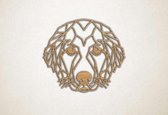 Line Art - Hond - Golden Retriever - M - 60x69cm - Eiken - geometrische wanddecoratie