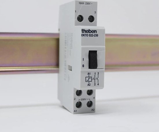 Theben Okto ES12-UC Interruttore Elettronico A Impulso – 1 Contatto, 230V, Per Guida DIN