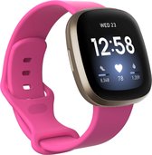 Bandje geschikt voor Fitbit Versa 3 - Maat L - Polsband - Horlogebandje - Siliconen - Roze