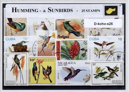 Afbeelding van het spel Kolibri's & Honingvogels – Luxe postzegel pakket (A6 formaat) : collectie van 25 verschillende postzegels van kolibri's & koningvogels – kan als ansichtkaart in een A6 envelop - authentiek cadeau - kado - geschenk - kaart  - vogels - zwaluwachtigen