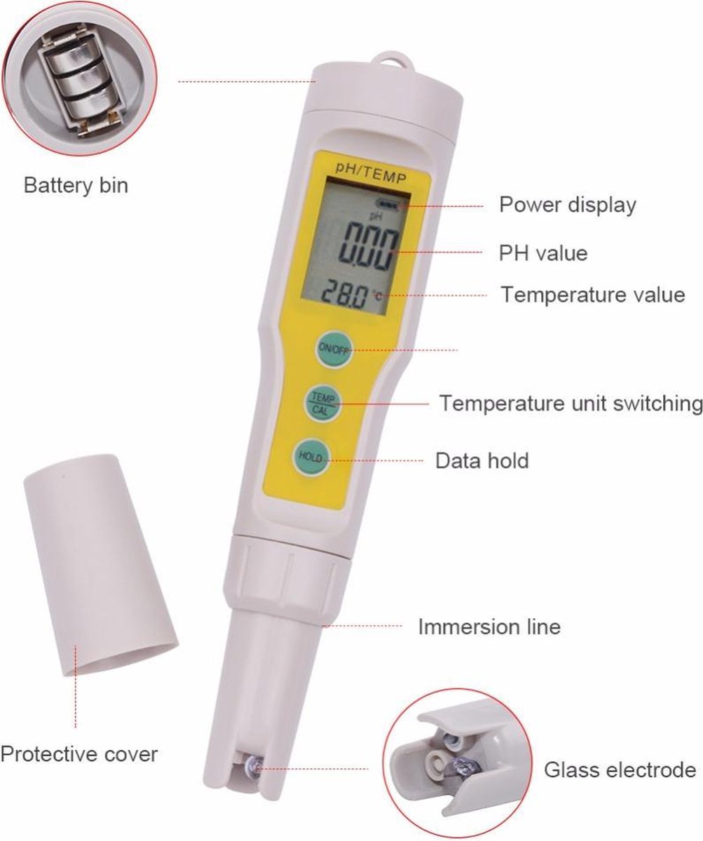 Digitale PH Meter PH meter zwembad PH waarde meten van water/zwembad