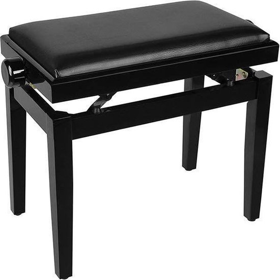 banc de piano avec assise réglable (55,5x32,5x48-56cm), noir brillant avec  assise en... | bol.