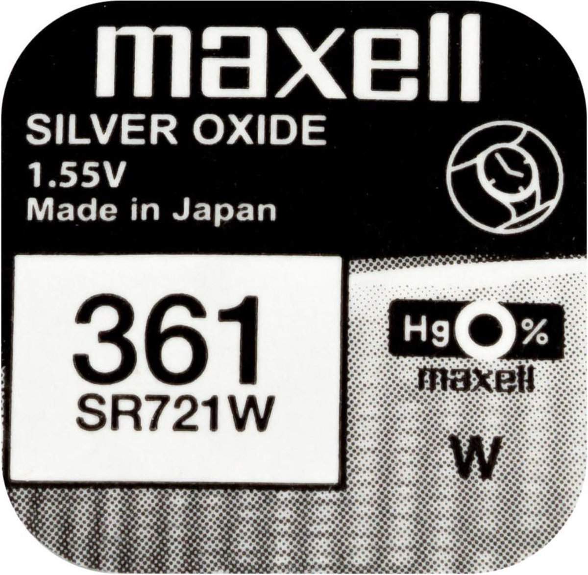 Maxell 361 / SR721W zilveroxide knoopcel horlogebatterij 1 stuk