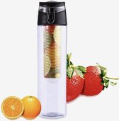 Waterfles met fruitfilter - Drinkfles - Zwart - Fruit Juice -