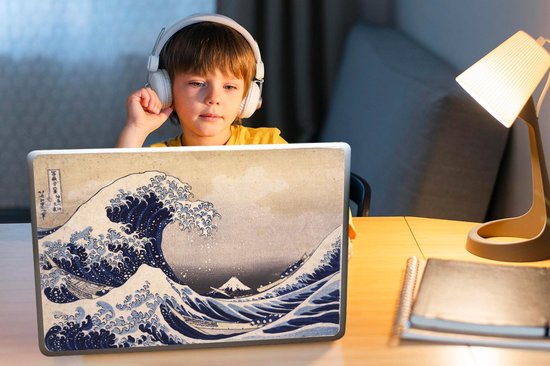 Autocollant pour ordinateur portable - 15,6 pouces - La grande vague au large de Kanagawa - peinture de Katsushika Hokusai