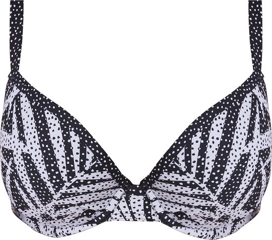 Freya - GEMINI PALM UW Moulded Plunge Bikini Top - MONOCHROME - Vrouwen - Maat 80D