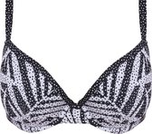 Freya - GEMINI PALM UW Moulded Plunge Bikini Top - MONOCHROME - Vrouwen - Maat 75E