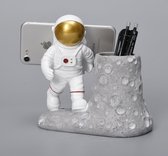 ASTRONAUT Pennenbakje met telefoonhouder - Pennenhouder - Bureau organizer - Bureau accessoires - Desk organizer - Bureau bakjes - Voor jong en oud - Kinderen en volwassenen