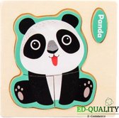 Baby mini inleg puzzel - vormen puzzel - Panda 10x10CM