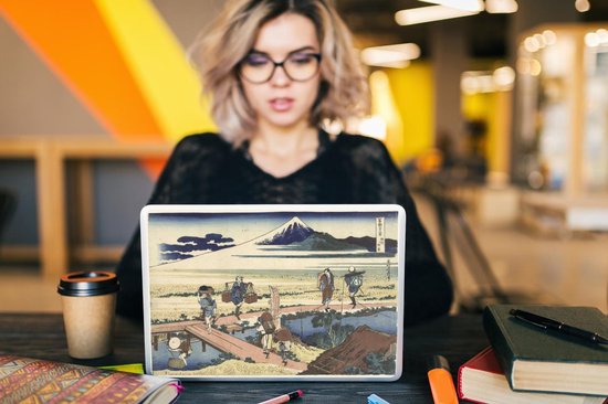 Autocollant pour ordinateur portable - 10,1 pouces - Nakahara dans la province de Sagami - Peinture de Katsushika Hokusai