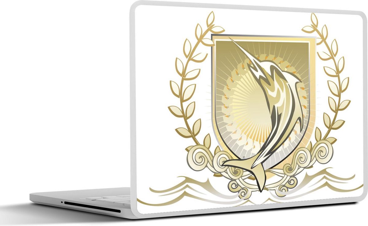 Afbeelding van product SleevesAndCases  Laptop sticker - 10.1 inch - een gouden zwaardvis
