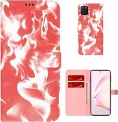 Voor Samsung Galaxy Note10 Lite/A81 Cloud Fog Patroon Horizontale Flip Lederen Case met Houder & Kaartsleuf & Portemonnee (Rood)
