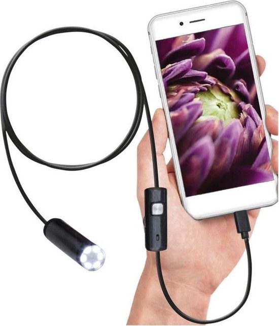 Soundlogic Endoscoop Inspectie Camera HD - Voor Android en Mac - LED - Foto's en Video's - Zwart