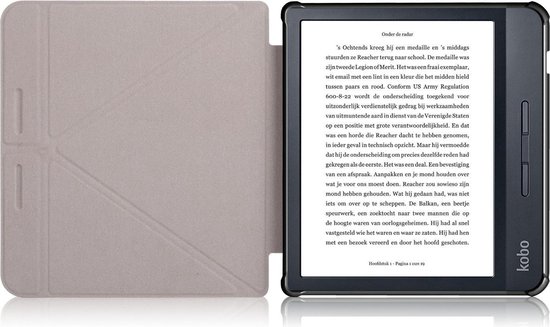 Hoesje Geschikt voor Kobo Libra H2O Hoes Bescherm Hoesje Case Sleep Cover Trifold - Hoes Geschikt voor Kobo Libra H2O Hoesje - Grijs van Hoesje  — afbeelding 5