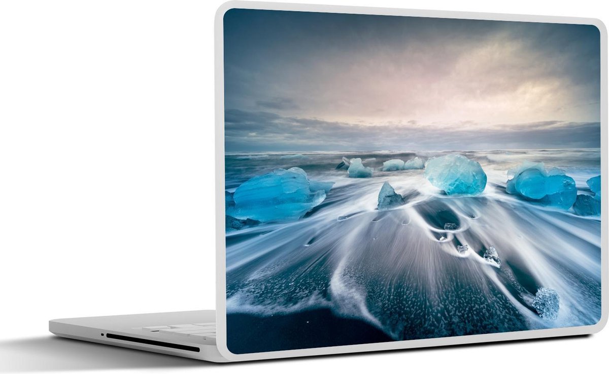 Laptop sticker - 11.6 inch - IJsbergen voor Jökulsárlón in IJsland - 30x21cm - Laptopstickers - Laptop skin - Cover
