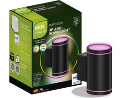 Calex Smart Outdoor LED Buitenlamp – Slimme Up & Down Wandlamp – RGB en Warm Wit Licht – 4W – Zwart