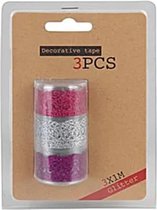 Decoratieve plakband tape - Multicolor - Glitter - 3 x 1 m