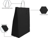 Papieren draagtas zwart - Papieren tasjes - 190 x 210mm - Per 100 stuks