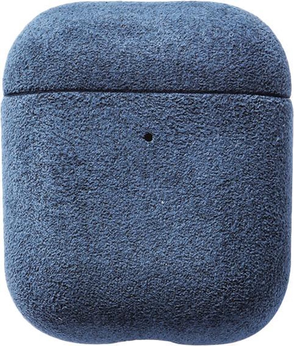 Alcanside Alcantara Hoesje Geschikt voor Apple AirPods 1 & 2 - Ocean Blauw