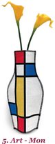 Barceloning - ART-MON - Vase Cover - Sustainable & 100% Organic Cotton Vase Cover - Inspired Vibrant Designs - Pack of 5, Choose from 19 Designs.