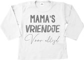 Shirt baby-dreumes-mama's vriendje voor altijd-wit-zilver-Maat 98