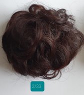 Curly Haar Messy Bun Knot Medium Bruin