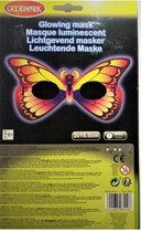 Lichtgevend masker vlinder - Geel / Rood - Kunststof - 2 x 15,5 cm