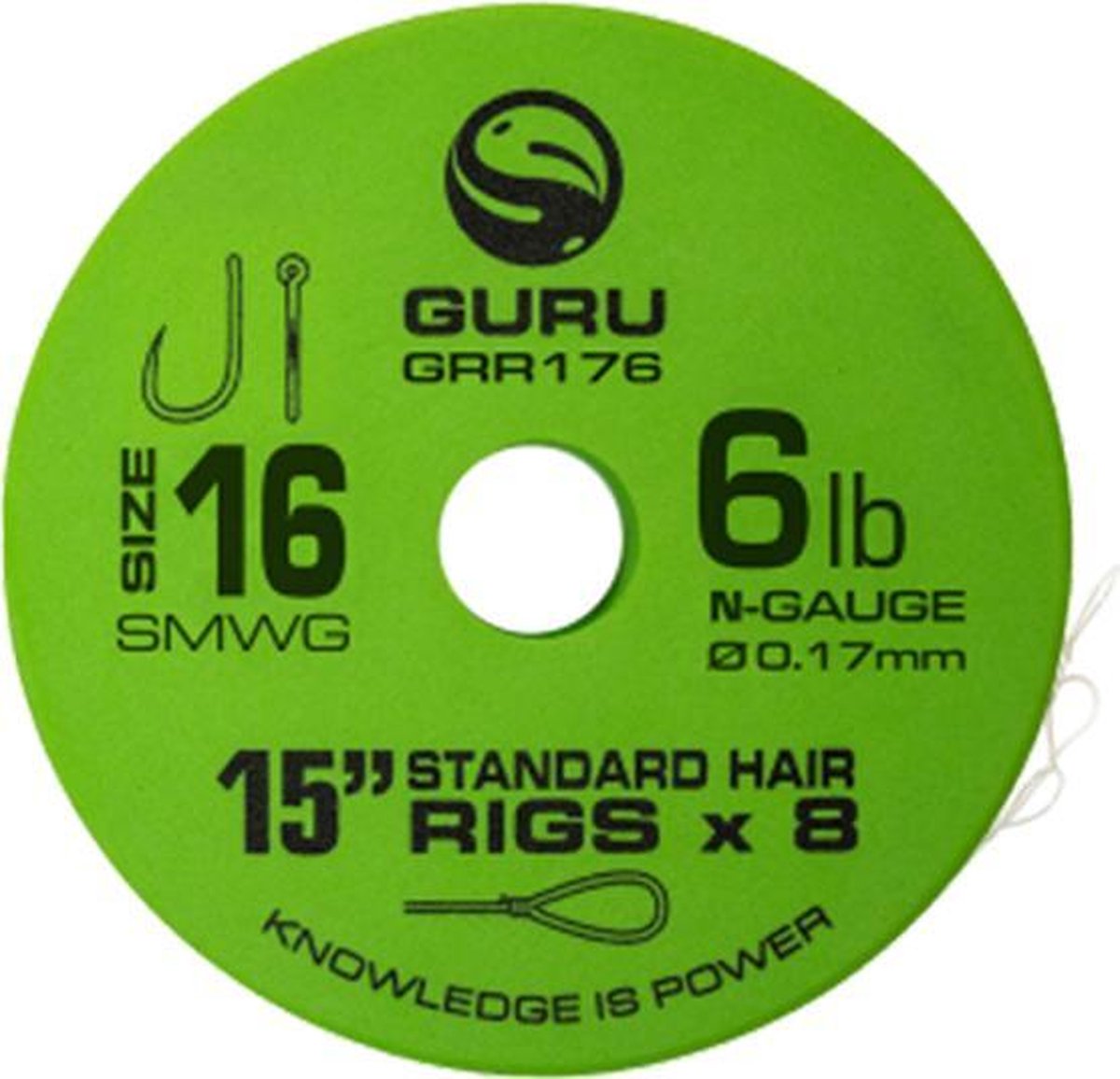 Guru SMWG Standard Hair - 15 Inch - Haakmaat 16 - 0.17mm - Onderlijn - Transparant