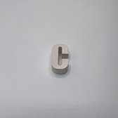 Gipsen letter C, onbehandeld gips, 5,5 cm hoog, wit