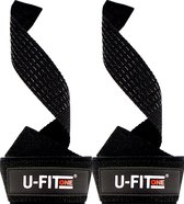 U Fit OneÂ® Zwart Lifting Straps - Anti Slip Deadlift Straps - Padded straps - Bodybuilding - Gewichtshef - Powerlifting - Wrist wraps - Fitness - Lifting belt - Gym straps - ufito