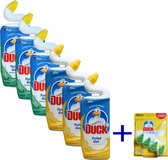 Duck (WC eend) combo Toiletreiniger 3x 750ml Eucalyptus + 3x 750ml Citroen + gratis active clean citroen blokjes