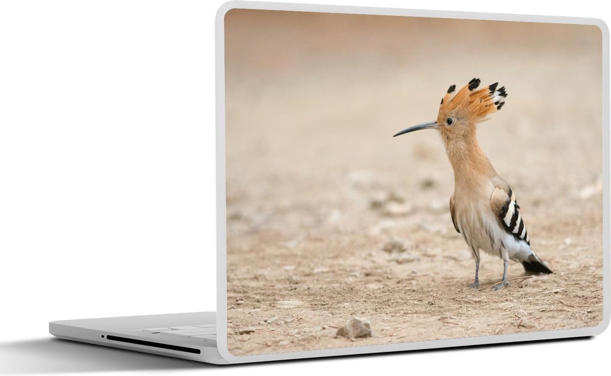 Afbeelding van product SleevesAndCases  Laptop sticker - 14 inch - Een hop uitrustend op de grond nadat hij een lang stuk heeft gevlogen