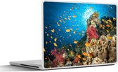 Sticker pour ordinateur portable - 14 pouces - Corail avec poisson - 32x5x23x5cm - Autocollants pour ordinateur portable - Skin pour ordinateur portable - Housse