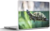 Laptop sticker - 14 inch - Close-up foto van schildpad - 32x5x23x5cm - Laptopstickers - Laptop skin - Cover