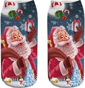 - Vrolijke - Dames - Kerst - Enkel- Sokken - Santa - Kerstman -