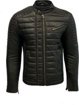 Zwarte heren leren jas -Morito - 48/M