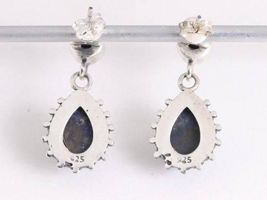 Clous d'oreilles en argent décorés de lapis-lazuli